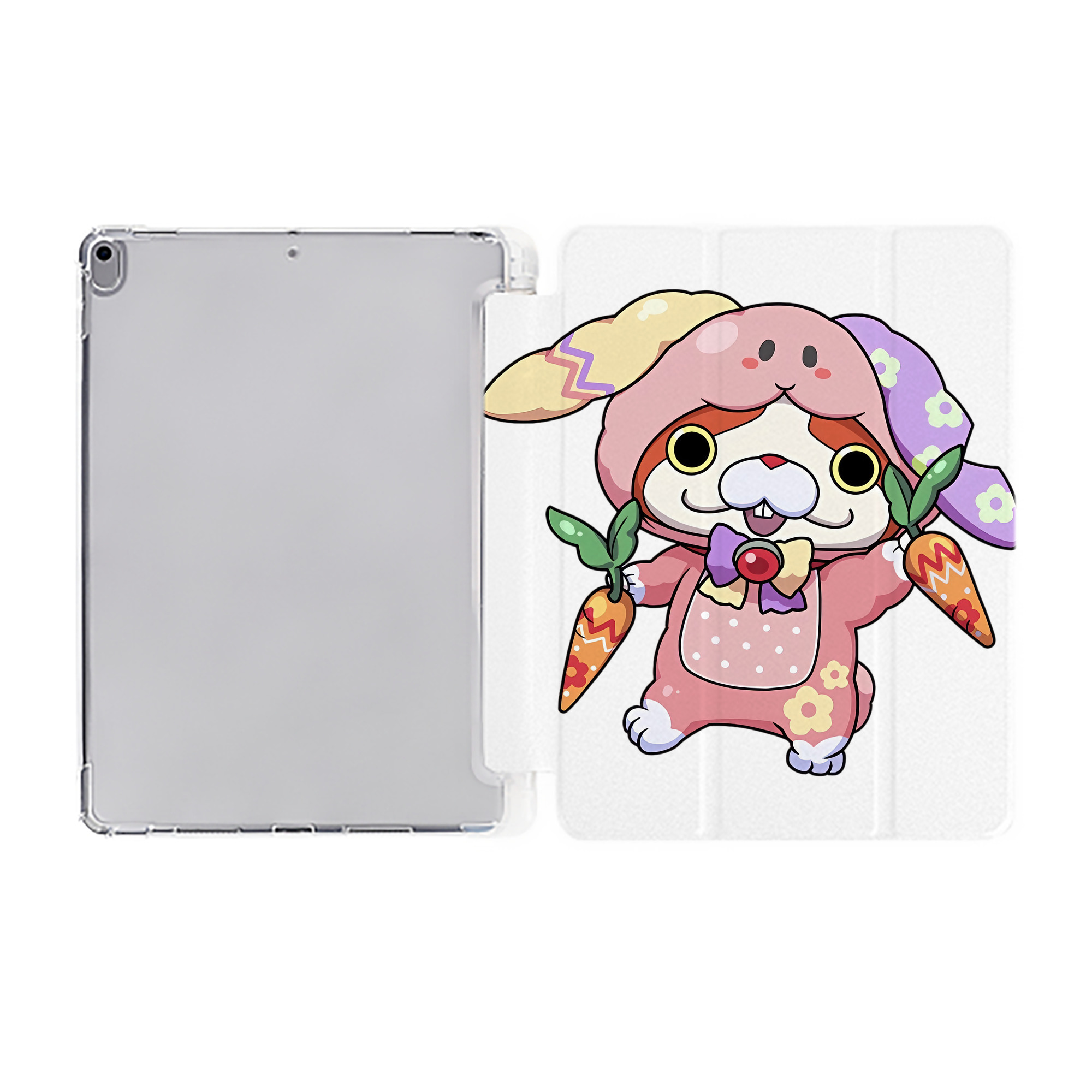 （画像用） 妖怪ウォッチ Yo-kai Watch IPad ケース ペン収納付き 三つ折りスタンド PUレザー×シリコン 対応機種9.5/10.5/10.9インチ